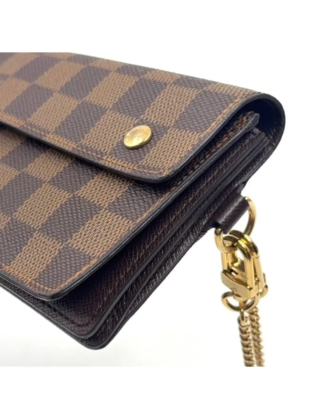 Louis Vuitton Portefeuille Accordion Damier Ebene Leather Brown Bifold Wallet